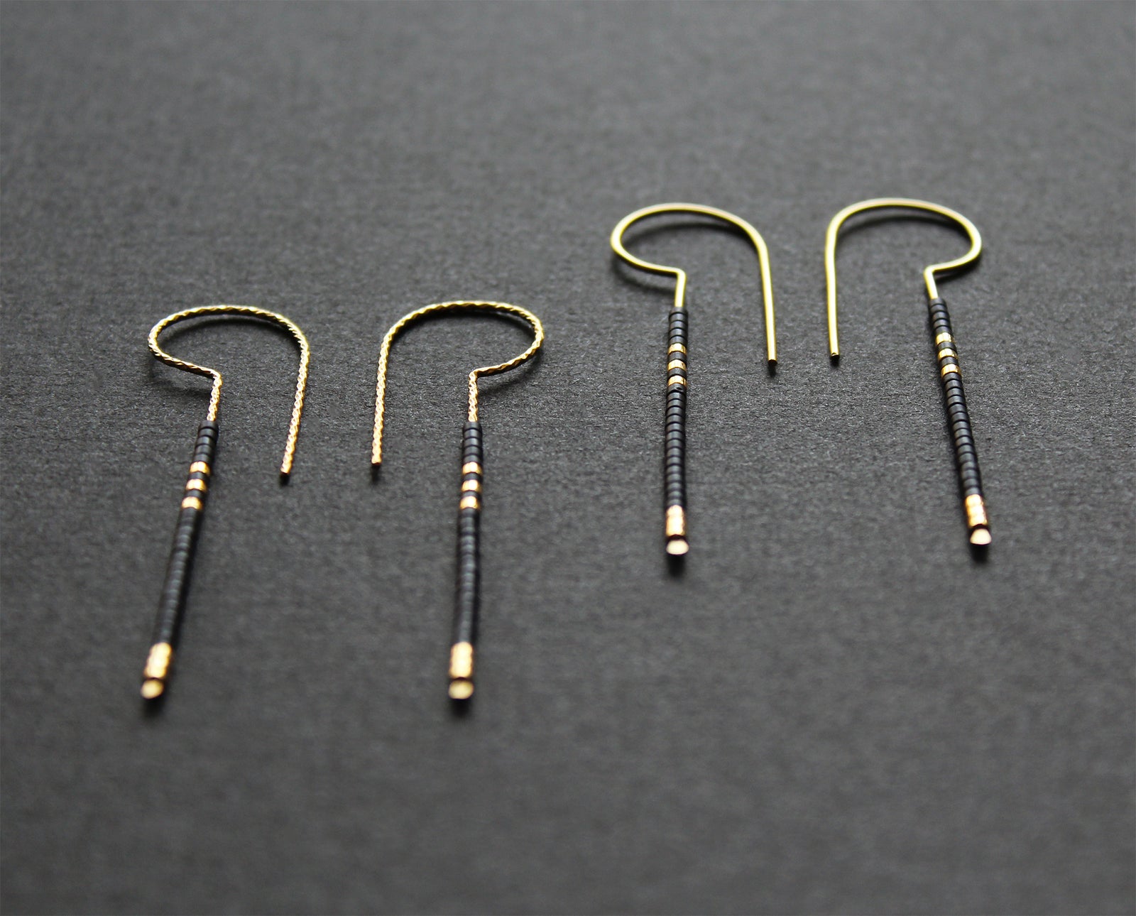 Loop Earrings - Black & Gold