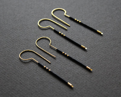 Loop Earrings - Black & Gold