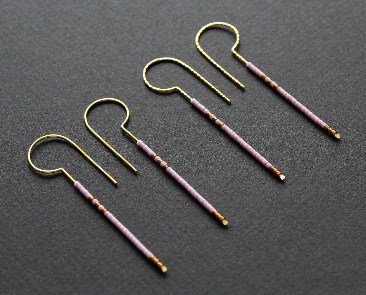 Loop Earrings - Lilac &amp; Bronze