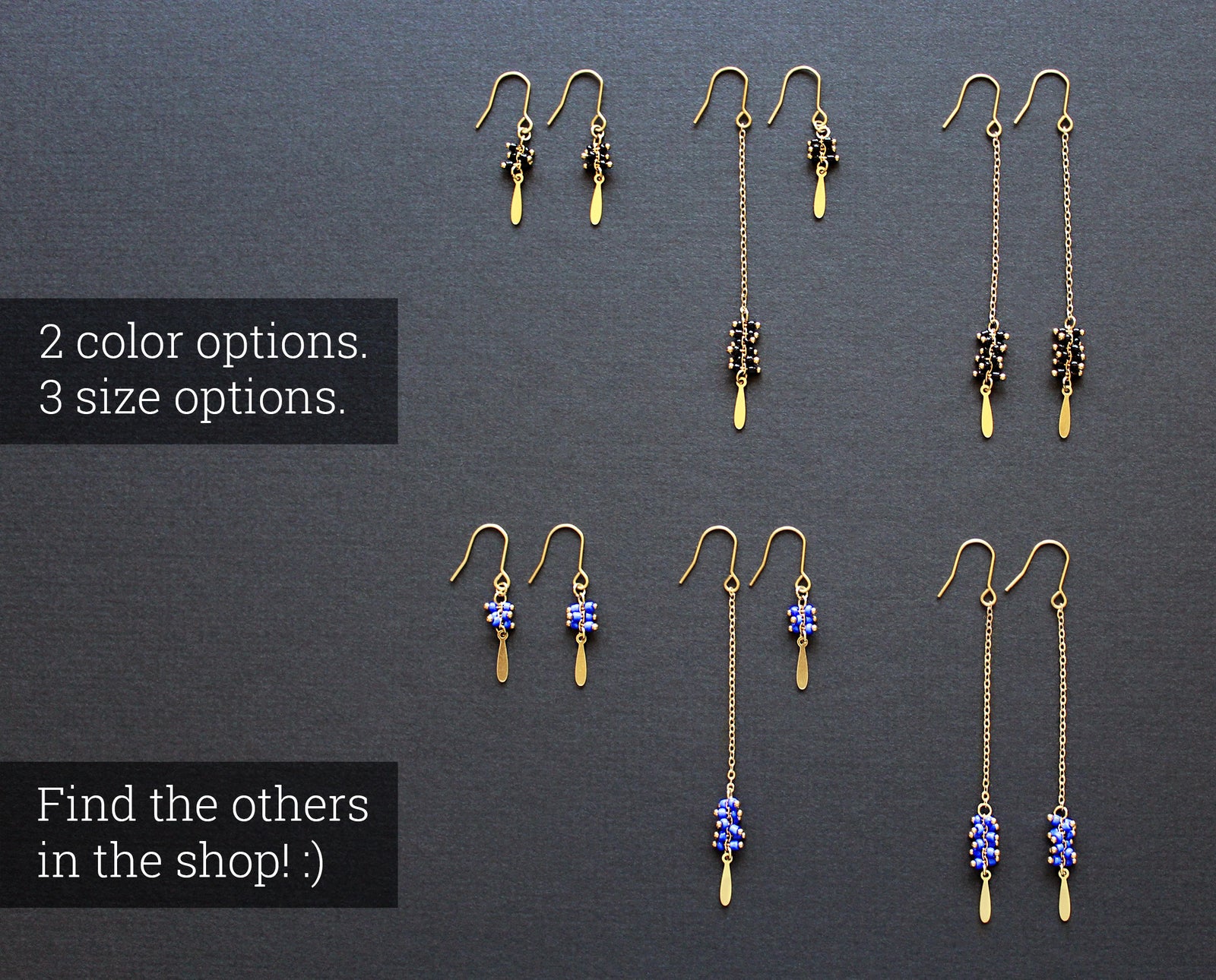 Palo Earrings Black - Asymmetric