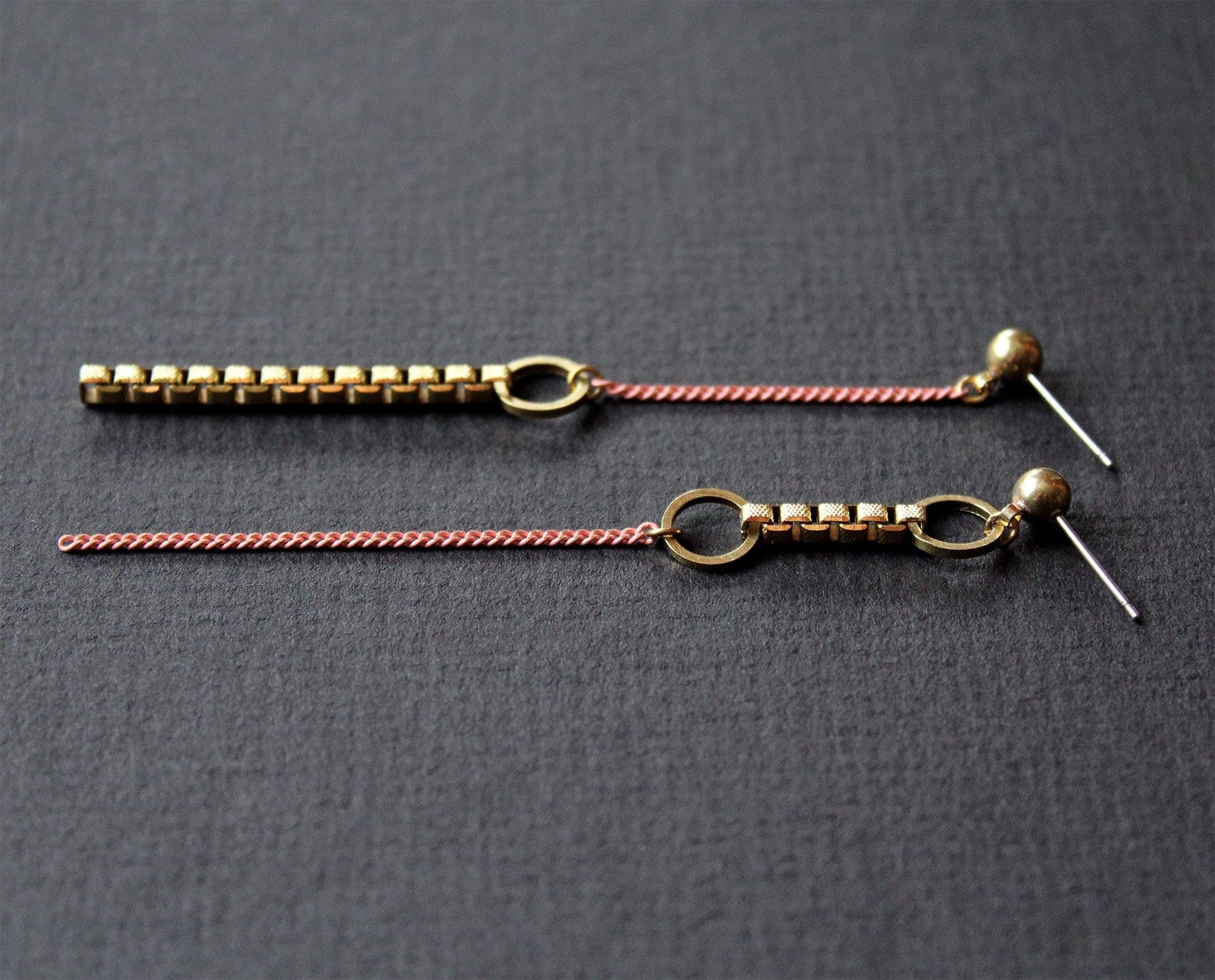 Jillian Earrings Asymmetric Pink - Nea