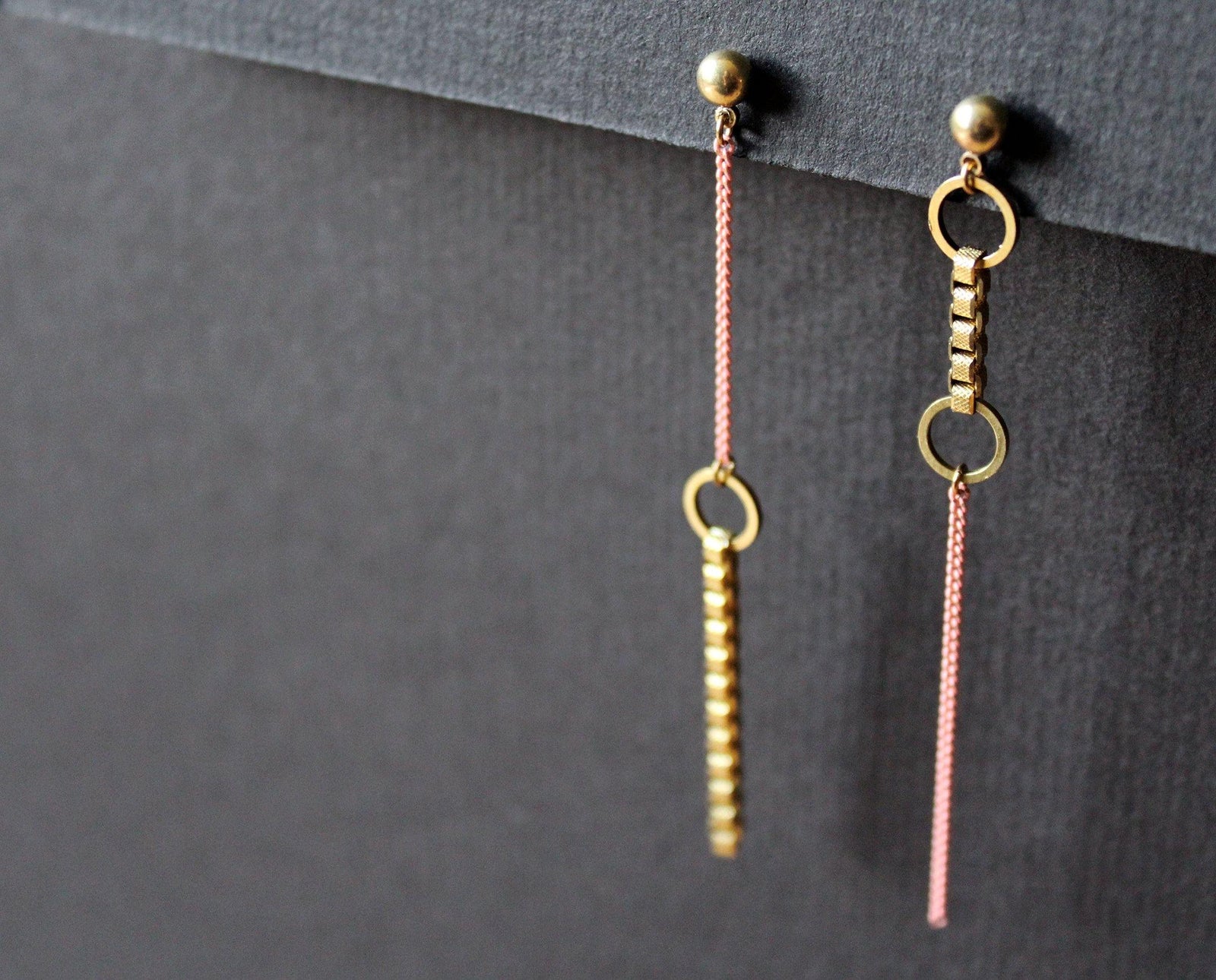 Jillian Earrings Asymmetric Pink - Nea