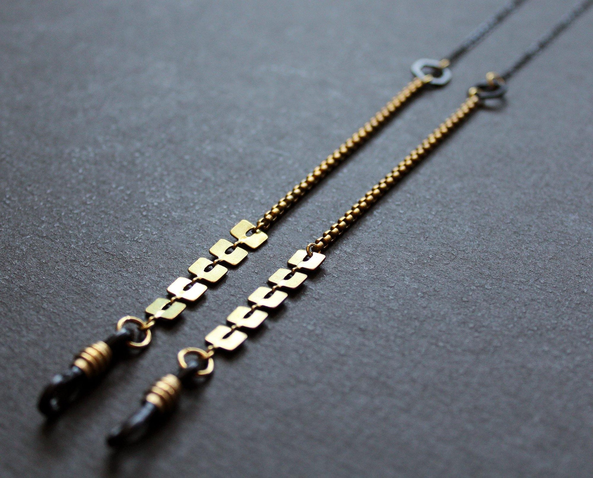 chunky gold geometric sunglasses chain - handmade designer Nea Jewelry