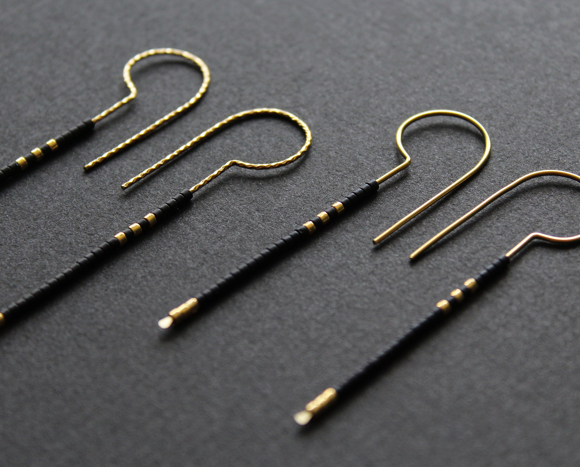 Loop Earrings - Black & Gold