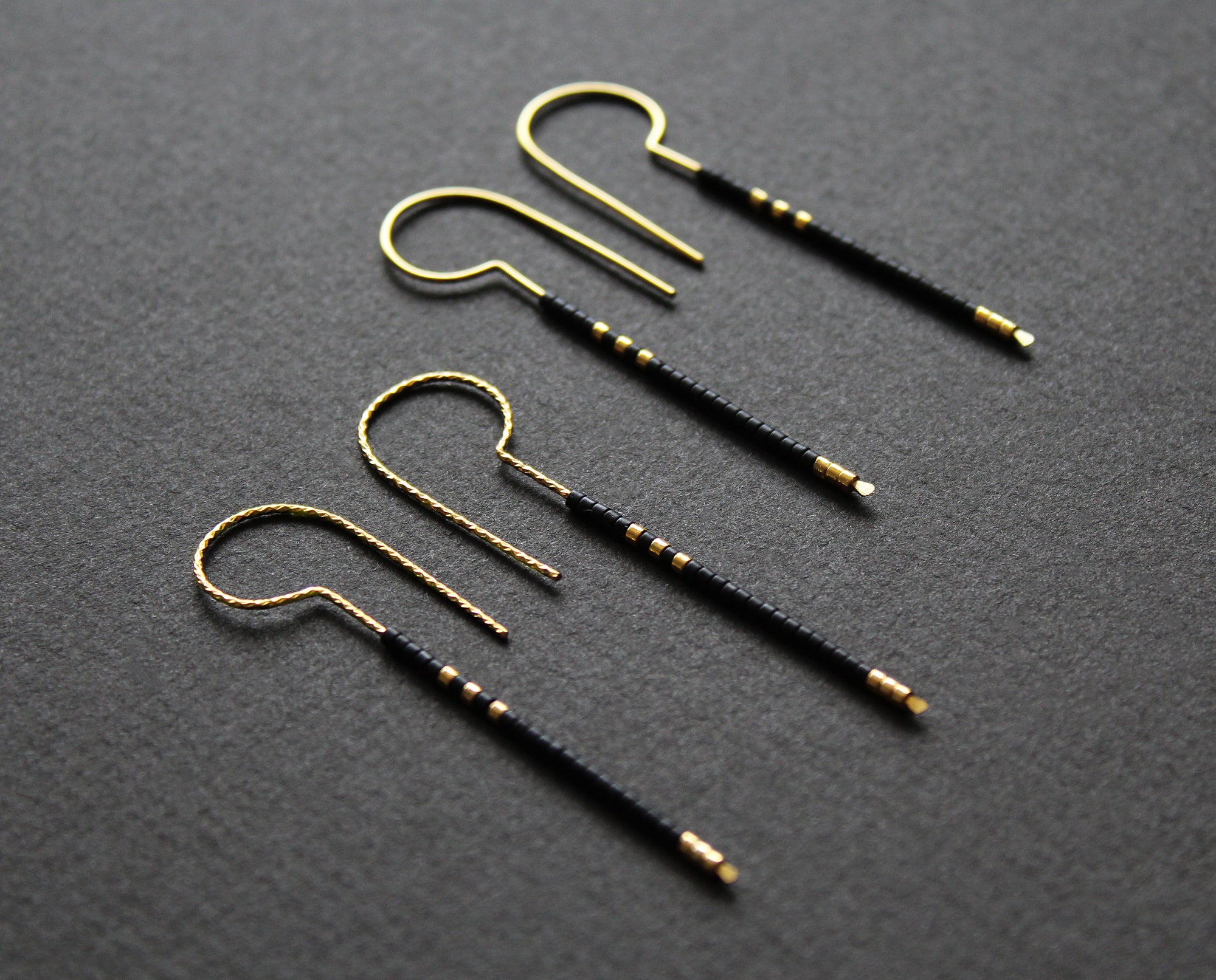 Boucles d'oreilles Loop - Noir & Doré