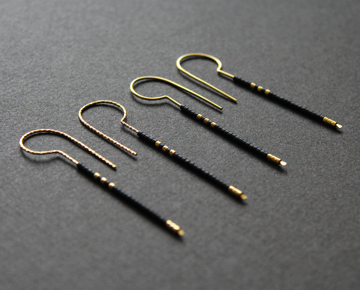Loop Earrings - Black &amp; Gold