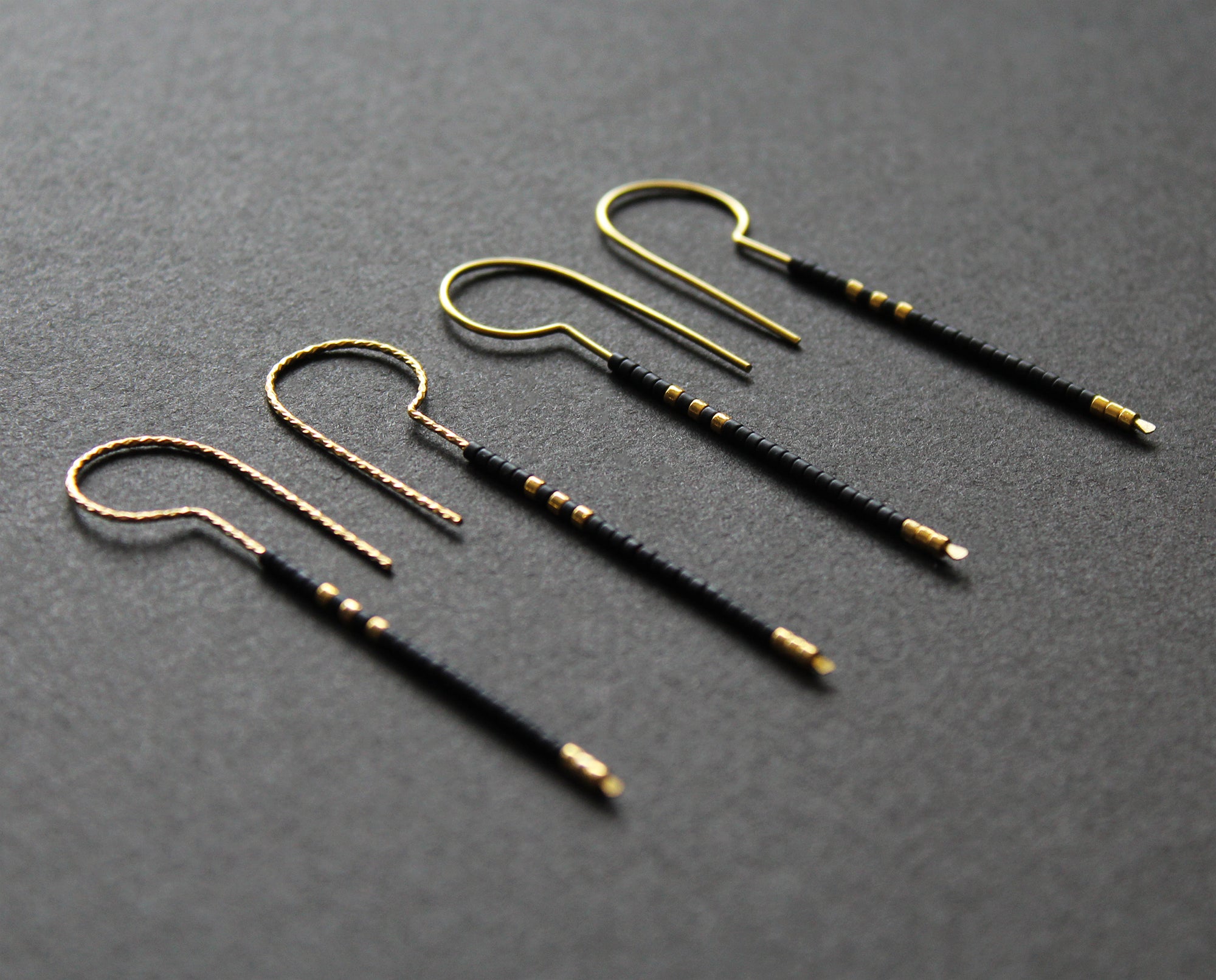 Loop Earrings - Black & Gold