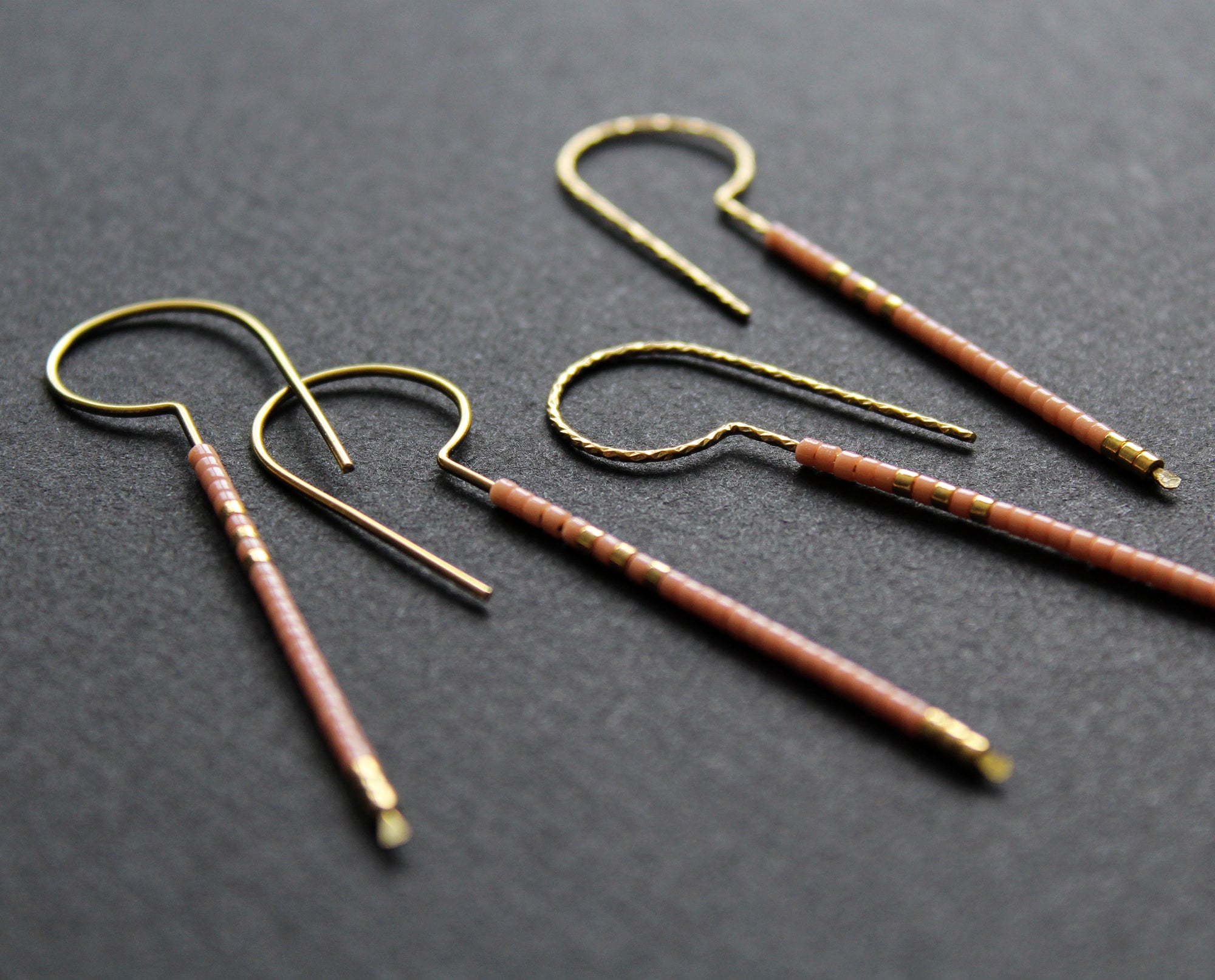 Loop Earrings - Light Pink & Gold