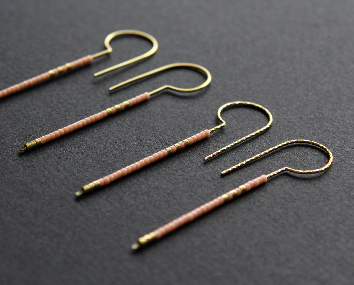 Loop Earrings - Light Pink &amp; Gold