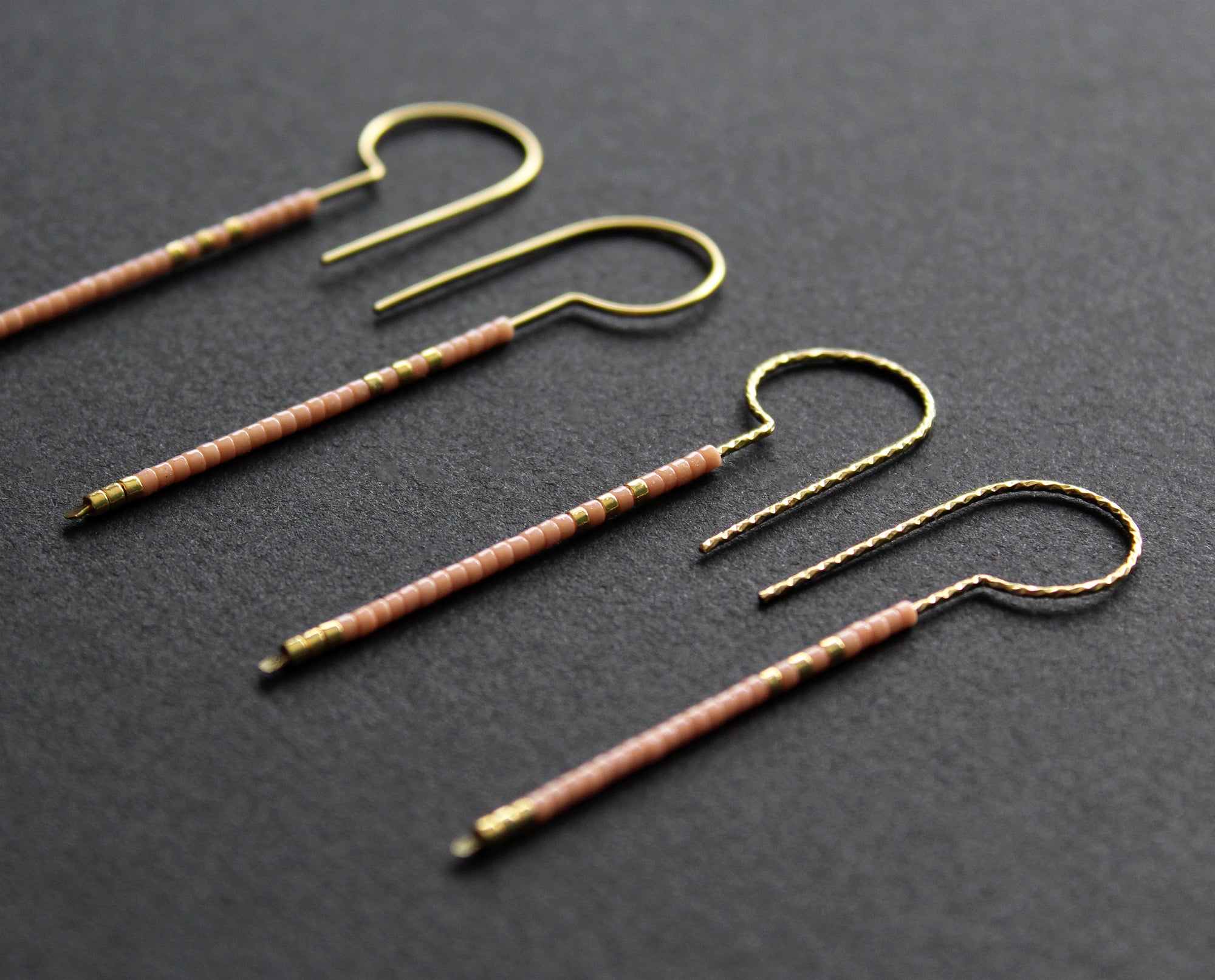 Loop Earrings - Light Pink & Gold