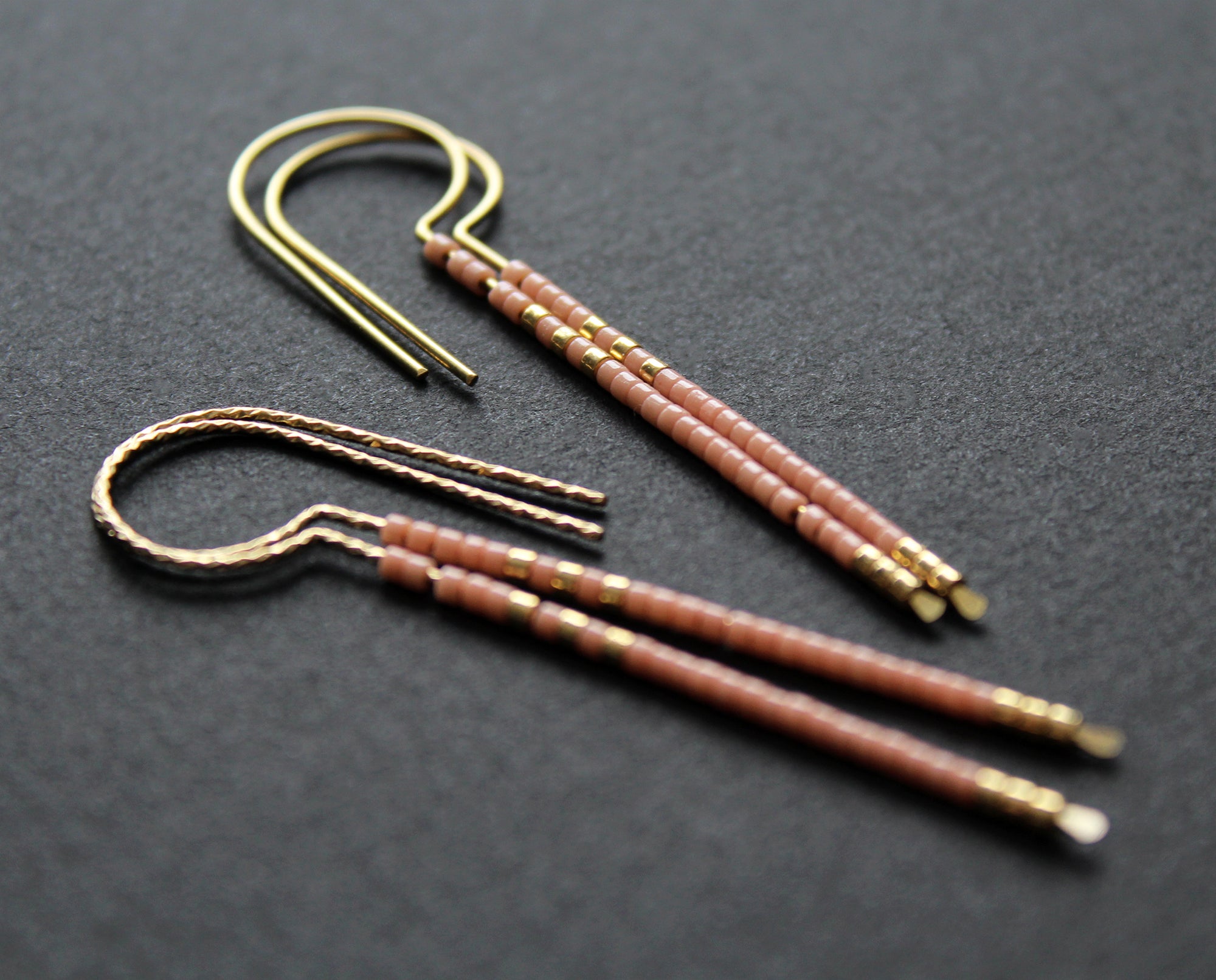 Loop Earrings - Light Pink & Gold