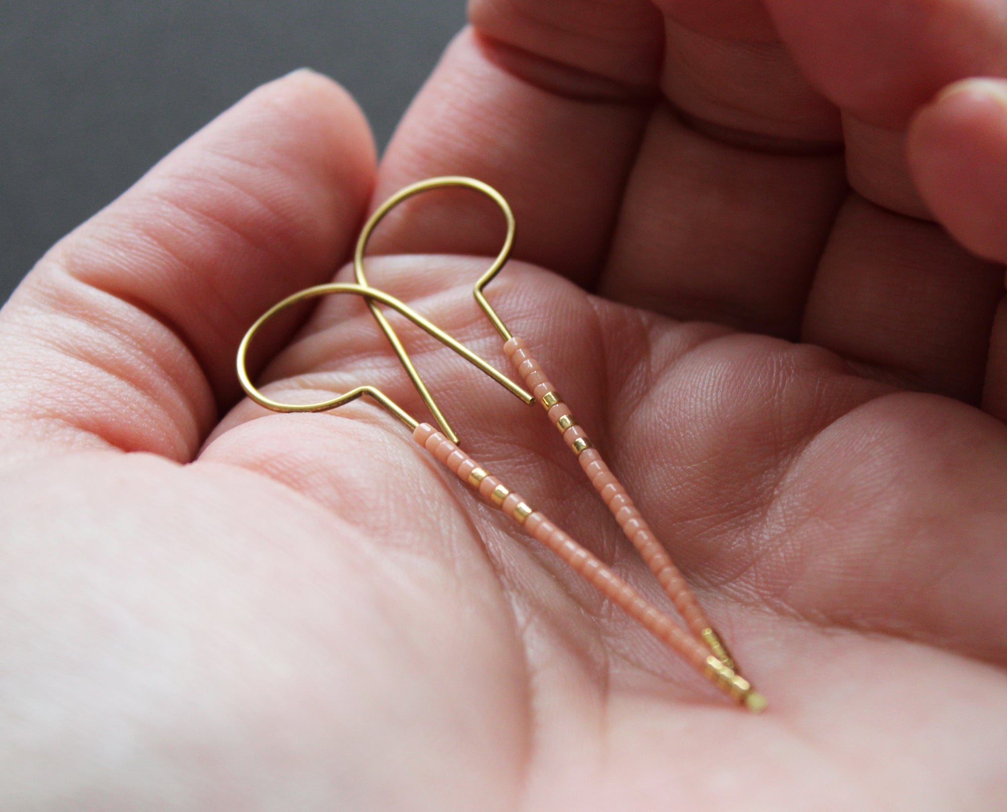 Loop Earrings - Light Pink & Gold