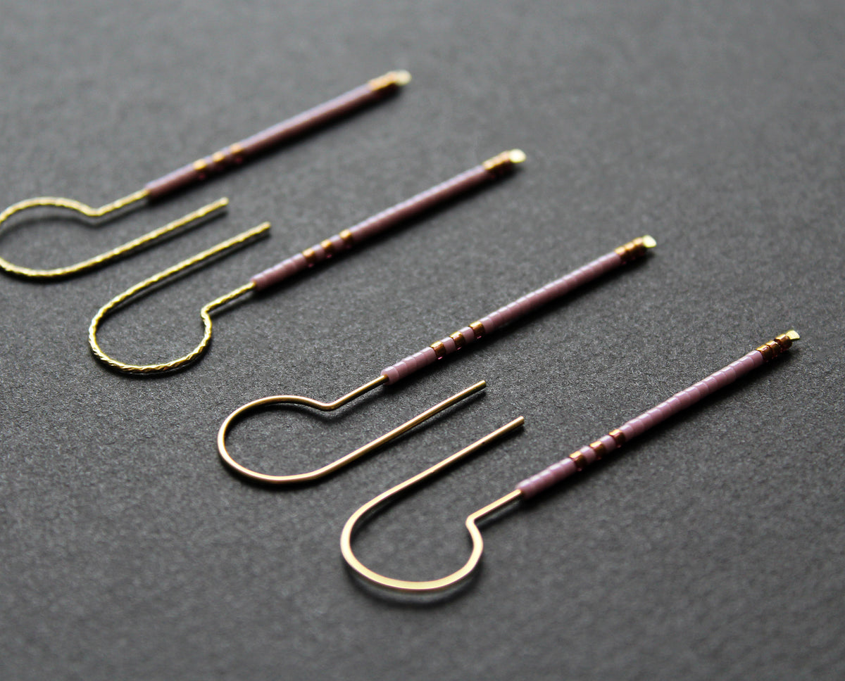 Loop Earrings - Lilac &amp; Bronze