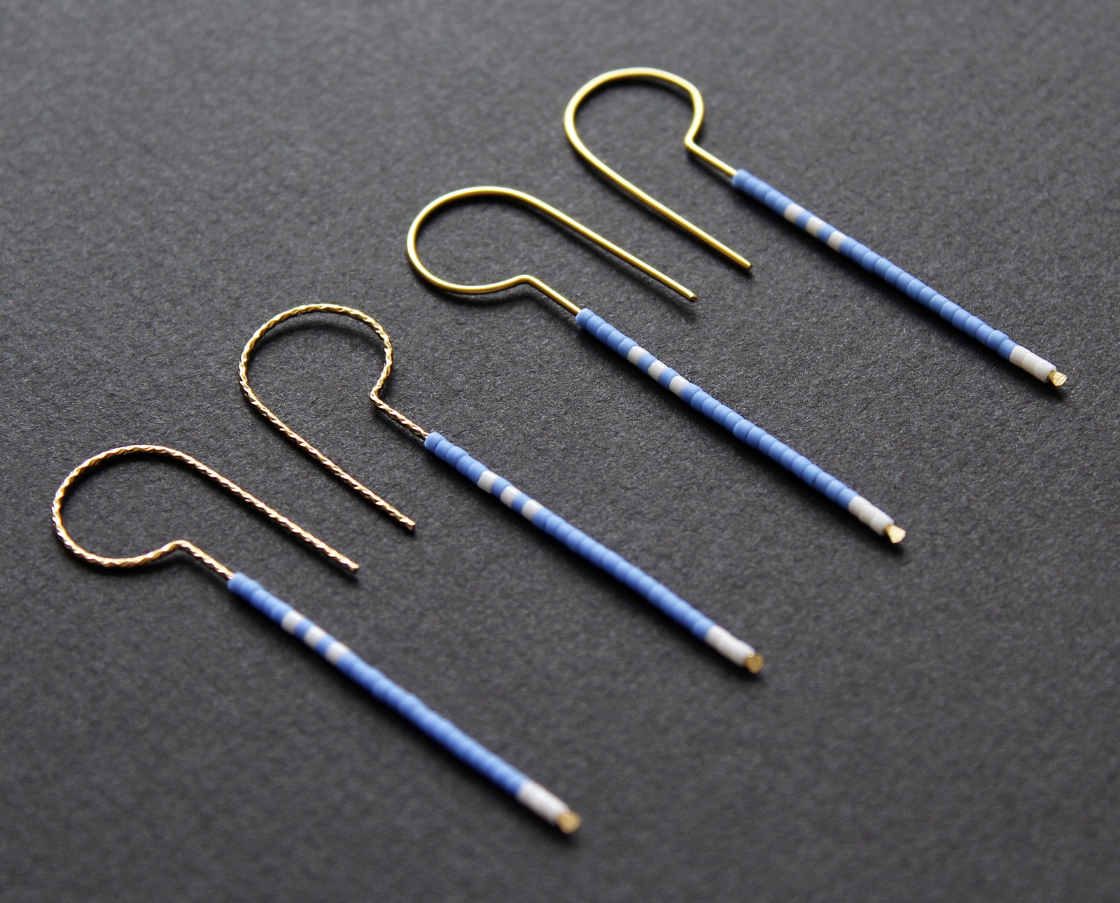 Boucles d'oreilles Loop - Bleu & Blanc
