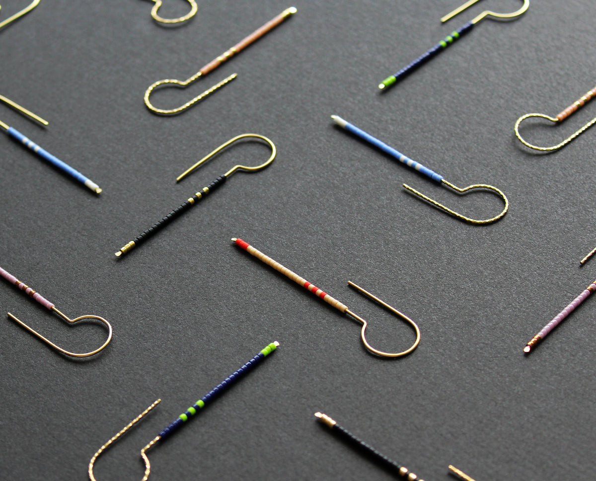 Loop Earrings - Black &amp; Gold