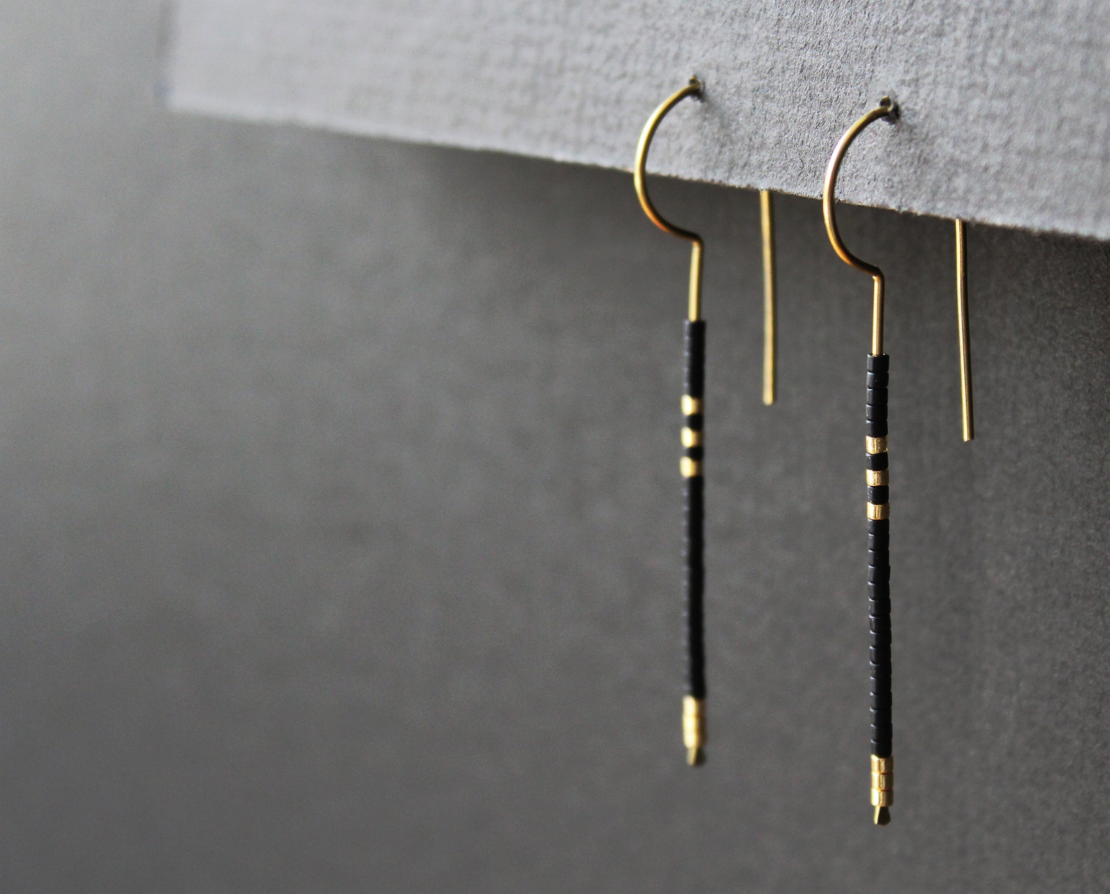 Loop Earrings - Black & Gold