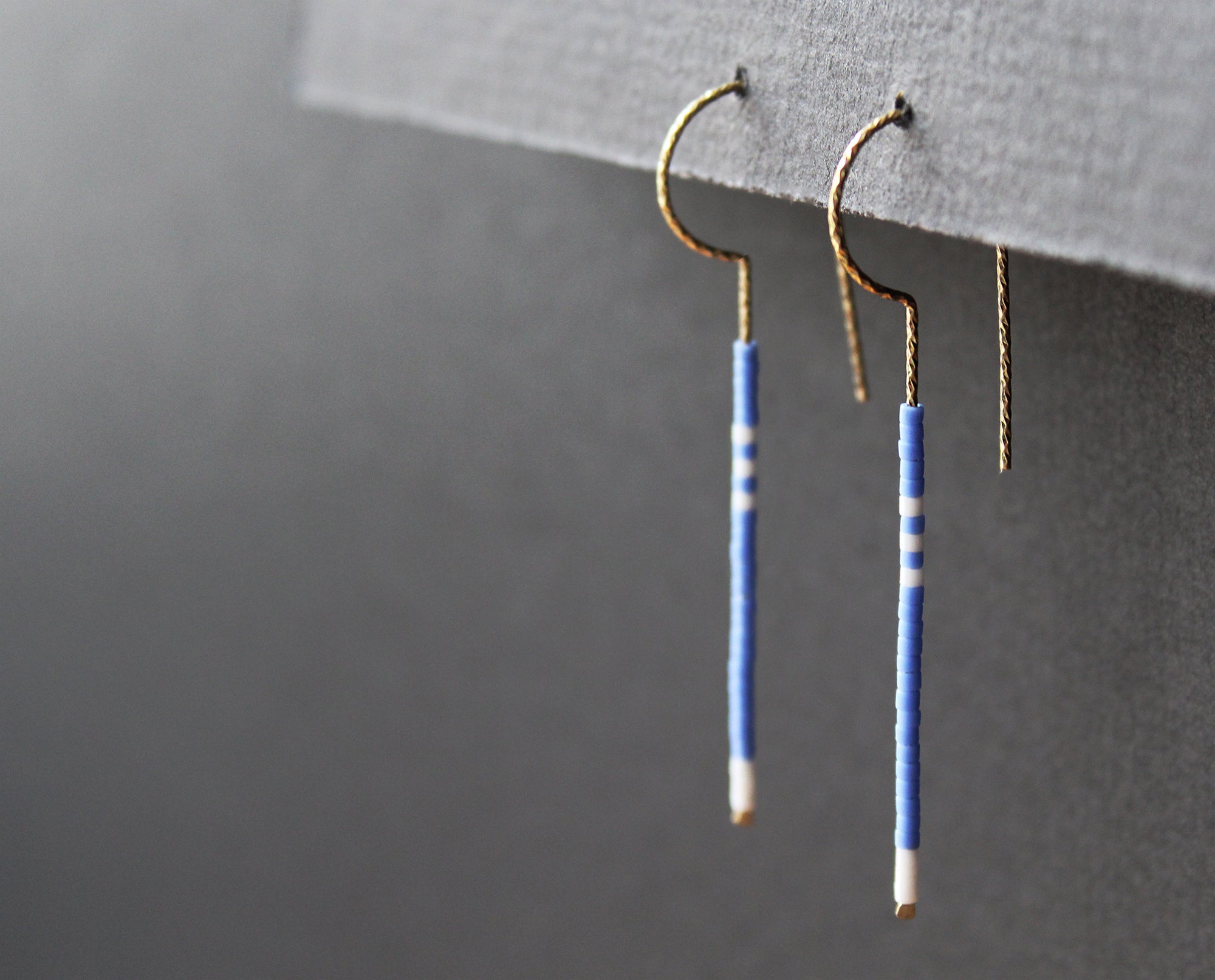 Boucles d'oreilles Loop - Bleu & Blanc