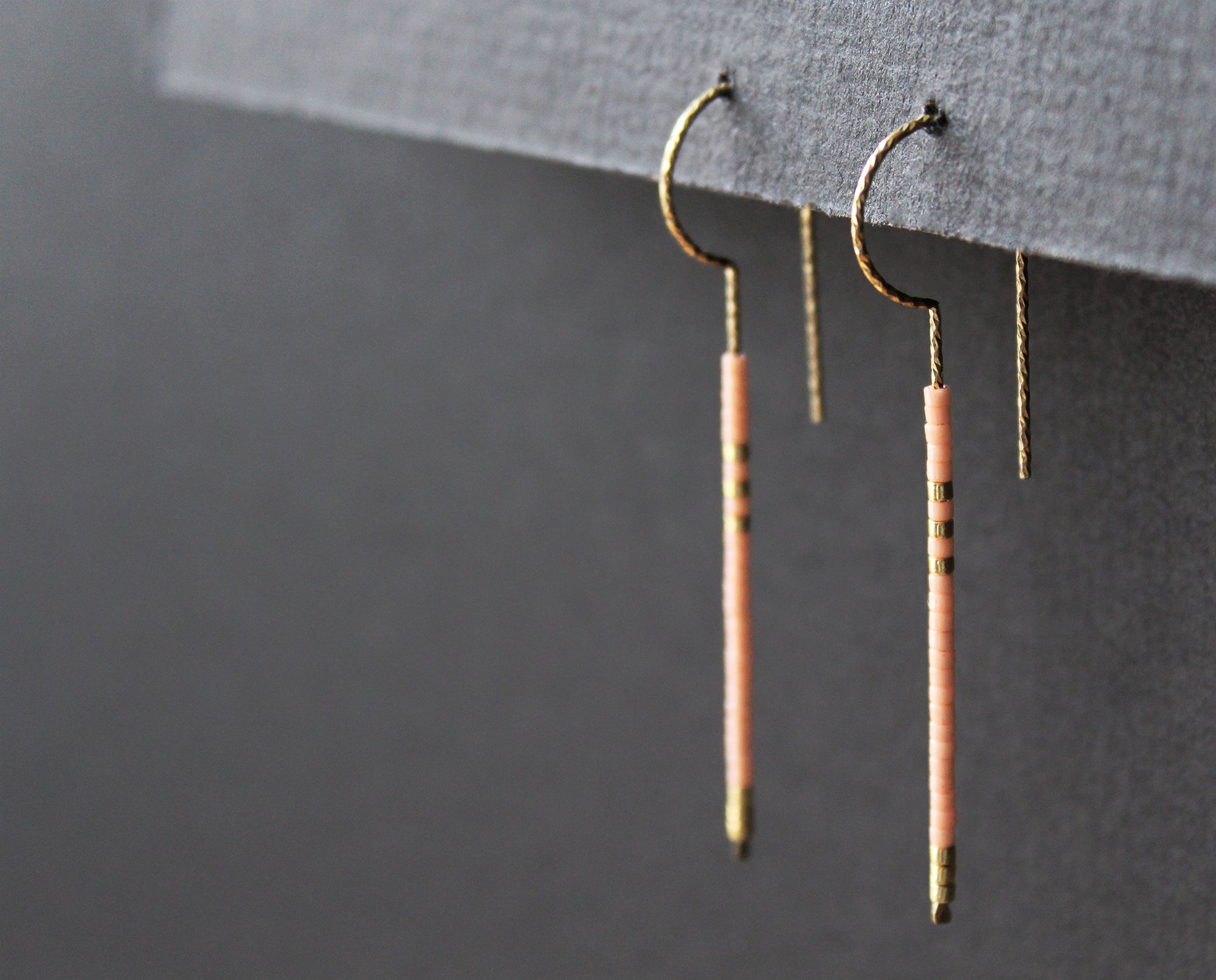 Loop Earrings - Light Pink & Gold