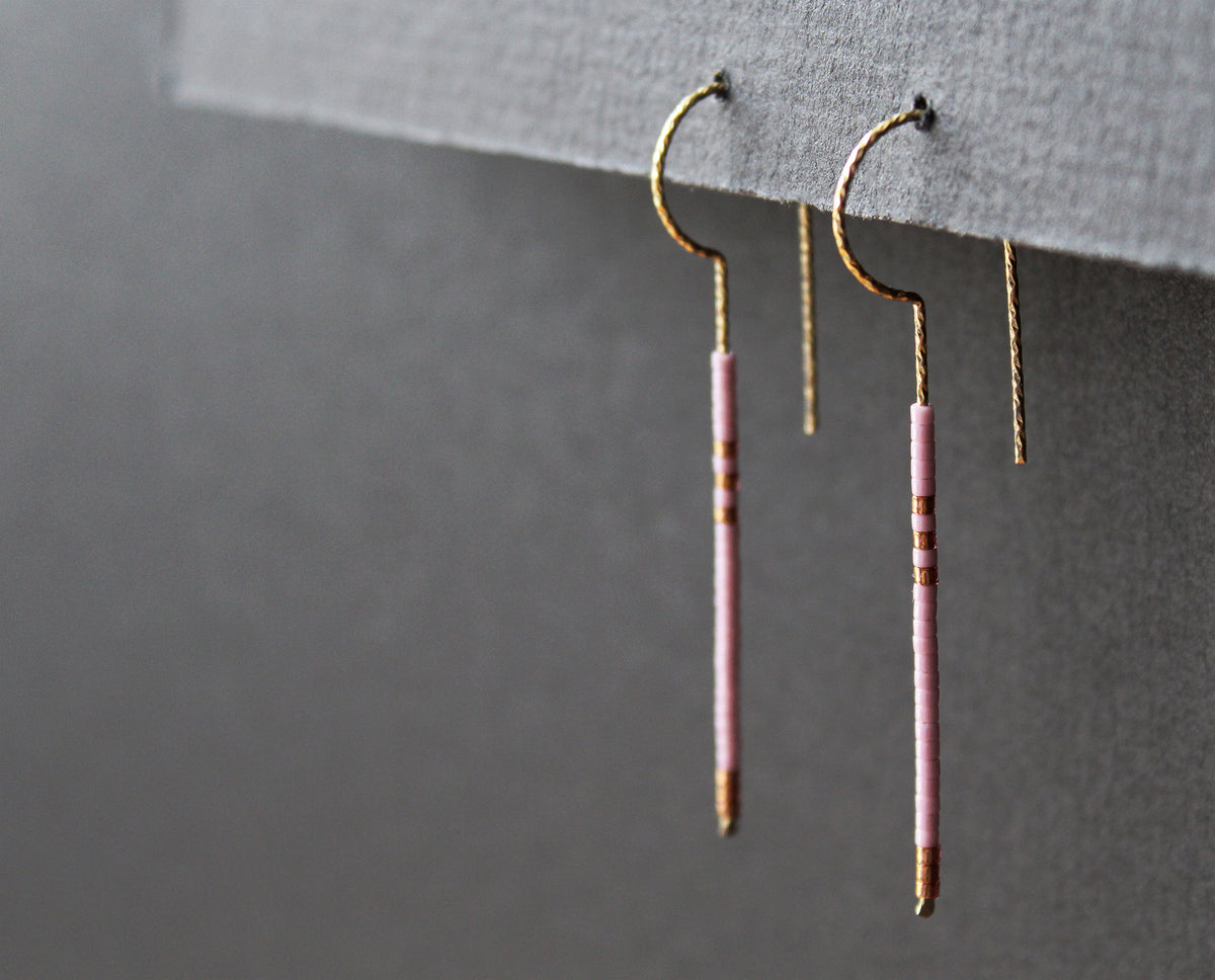 Loop Earrings - Lilac &amp; Bronze