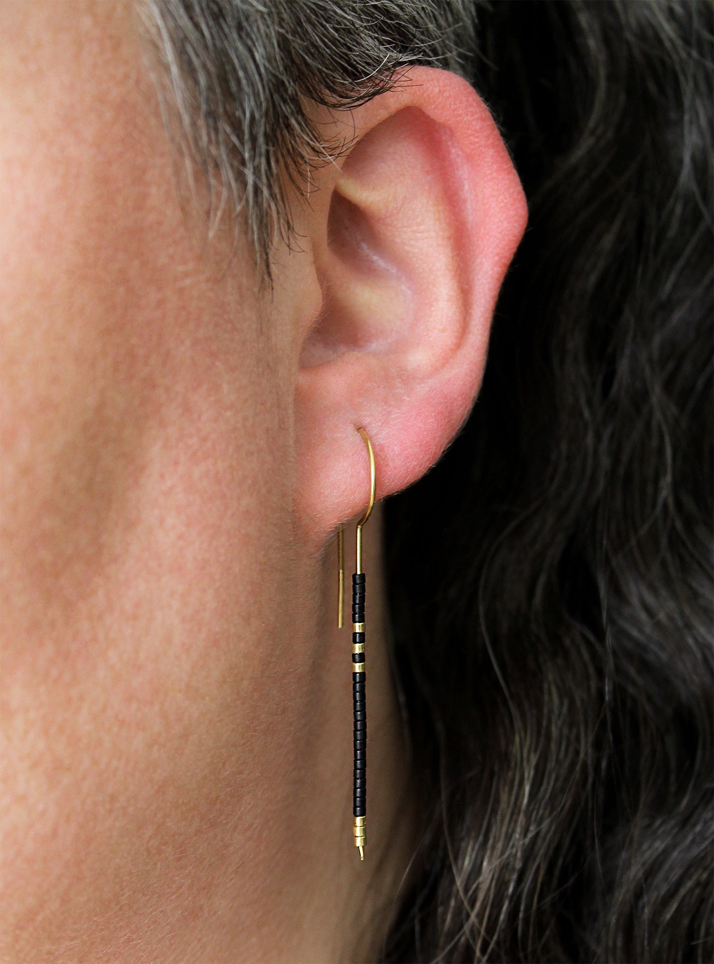 Loop Earrings - Black & Gold