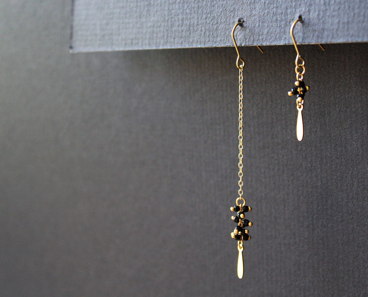 Palo Earrings Black - Asymmetric