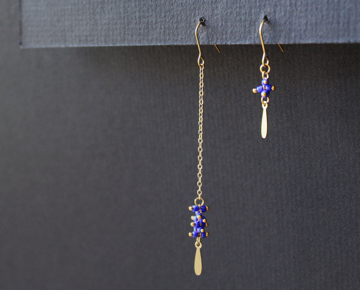 Palo Earrings Blue - Asymmetric