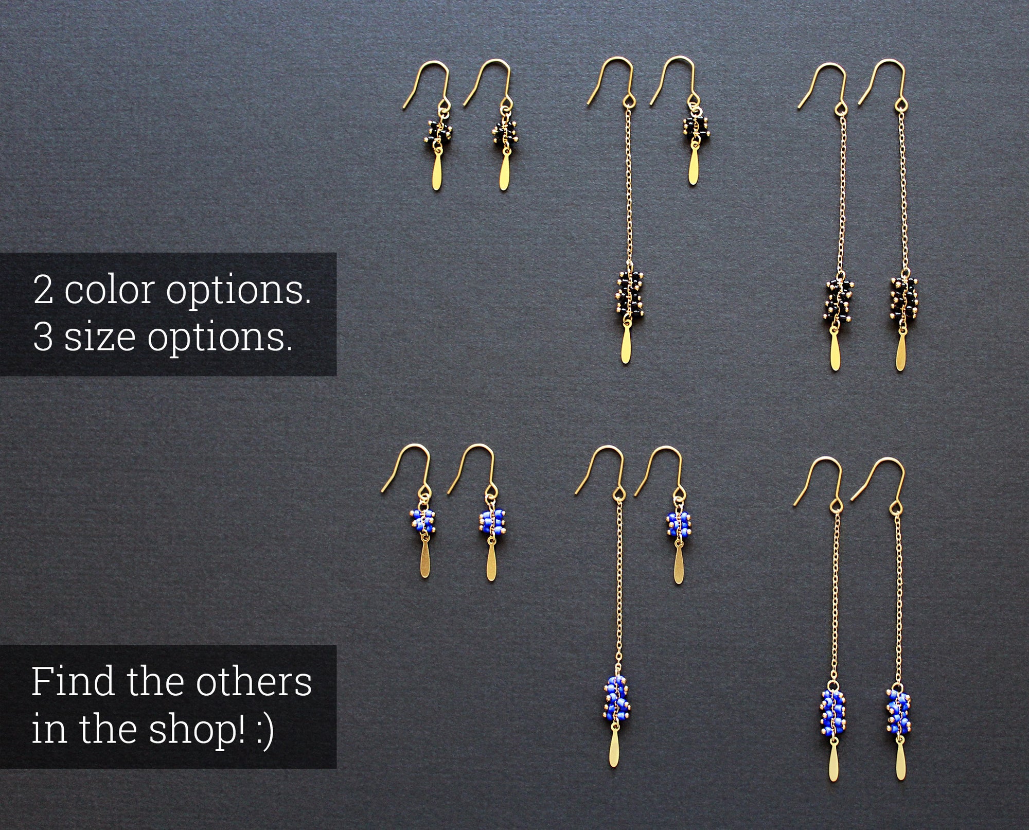 Palo Earrings Black - Asymmetric