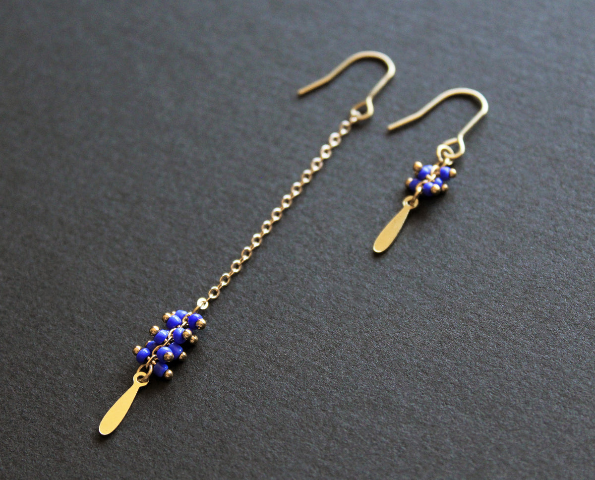 Palo Earrings Blue - Asymmetric
