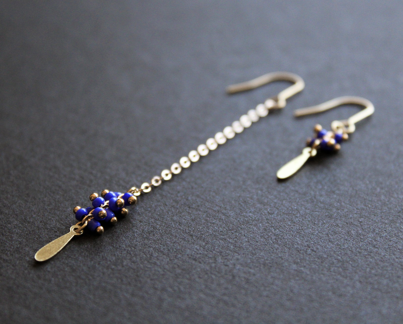 Palo Earrings Blue - Asymmetric