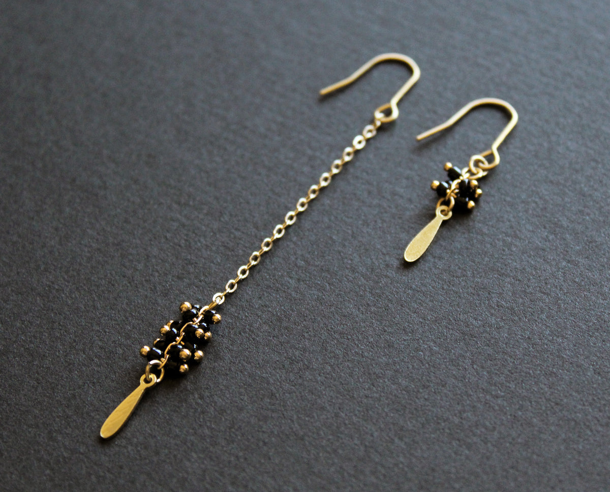 Palo Earrings Black - Asymmetric