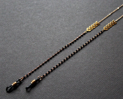 Sunglasses chain black - handmade artisan jewelry Nea