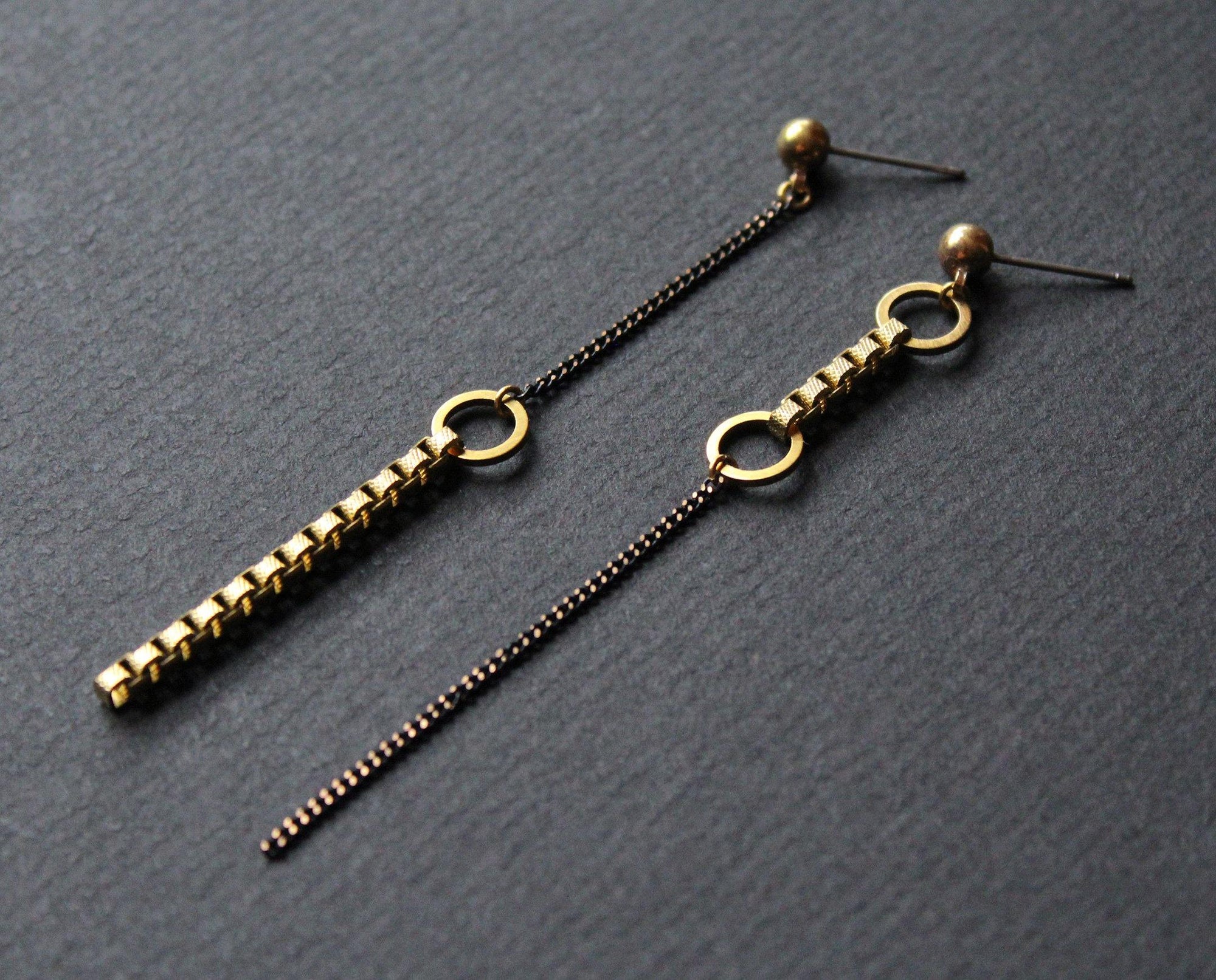 asymmetric drop earrings