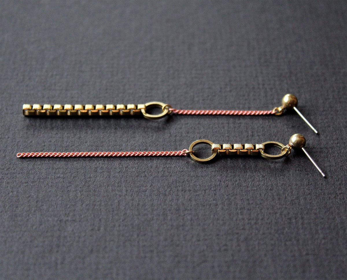 Jillian Earrings Asymmetric Pink - Nea