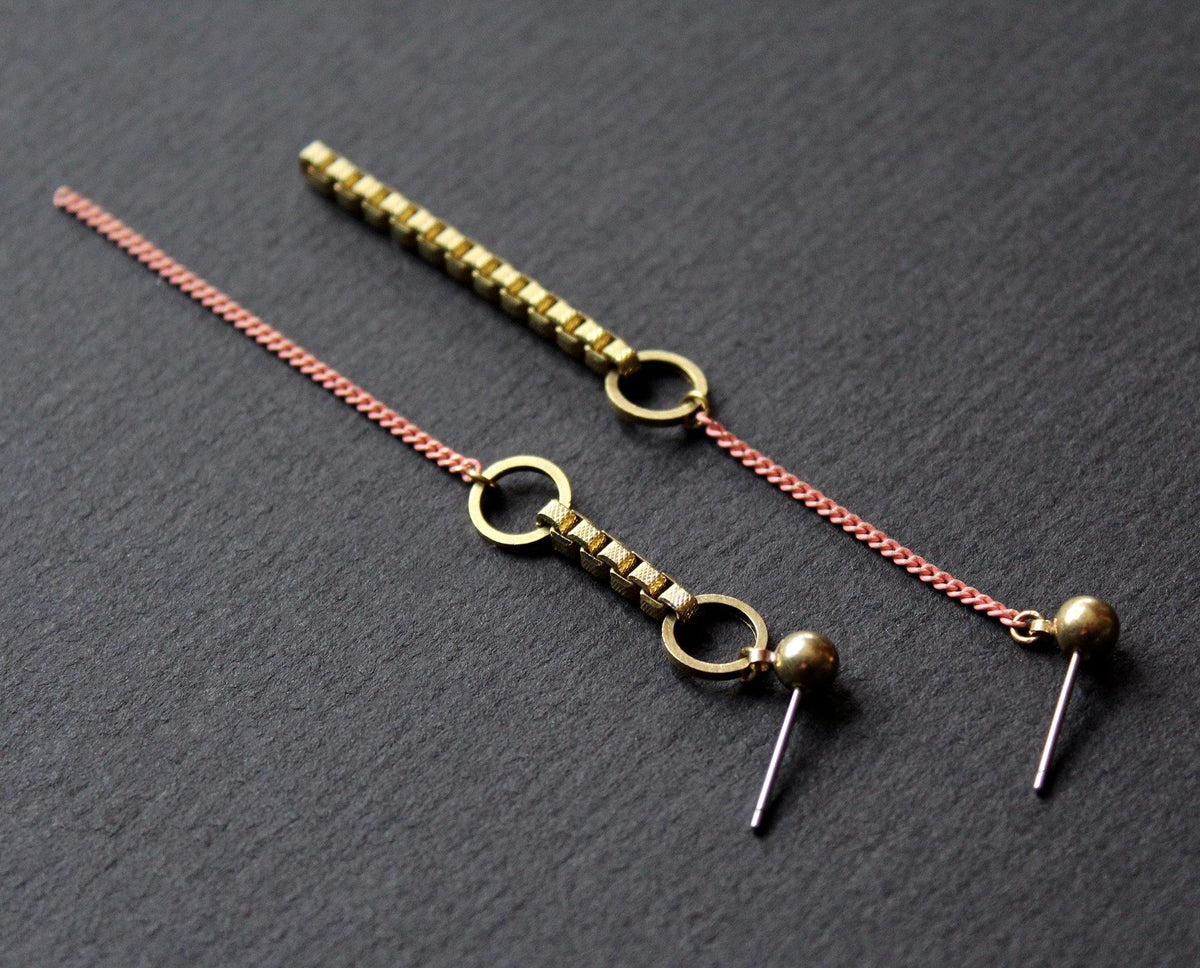 Jillian Earrings Asymmetric Pink - Nea