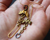 Asymmetrical Chunky Chain link Earrings - Handmade artisan jewelry by Nea