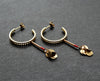 gold plated hoop earrings with dangle charm - handmade artisan Nea Jewelry