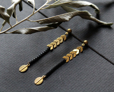 Modern nature inspired earrings - Folium Earrings - Nea Jewelry