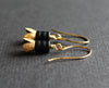Hanging metal flower earrings, botanical earrings, handmade jewelry by Nea