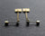 Ear jacket chain earrings, gold brass studs, handmade in Canada - Nea