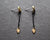 Tiny gold leaf dangle earrings - Handmade jewelry Nea design