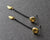 Tiny gold leaf dangle earrings - Handmade jewelry Nea design