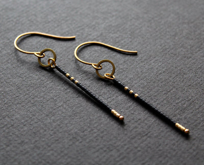 Larna Earrings - Black & Gold