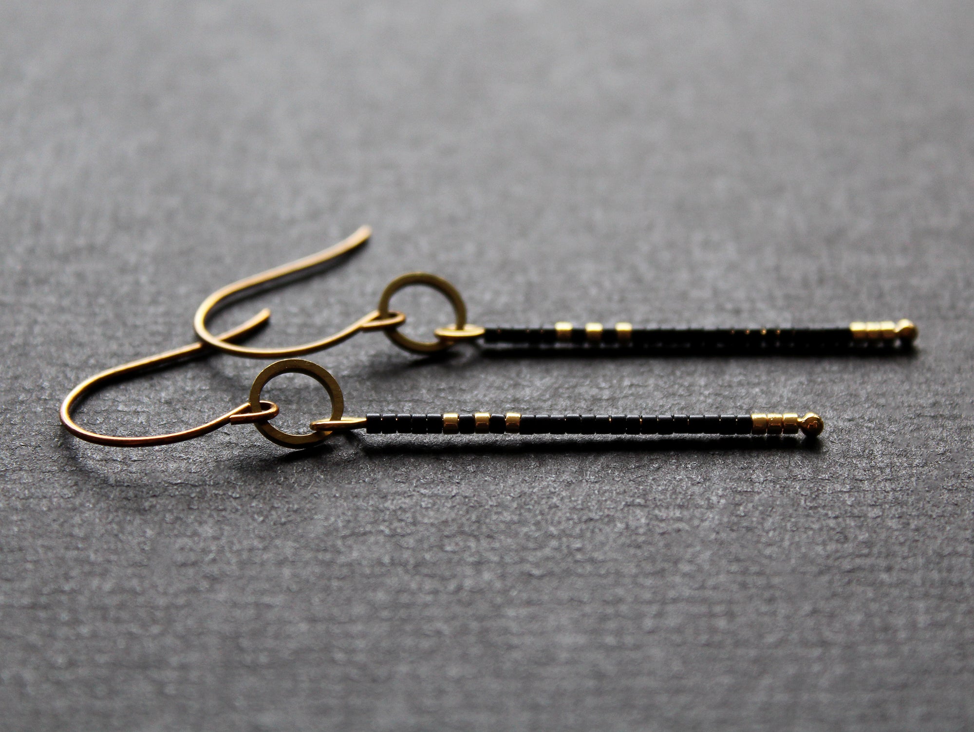 Boucles d'oreilles Larna - Noir & Doré
