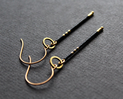 Larna Earrings - Black & Gold