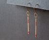 Larna Earrings - Beige & Red